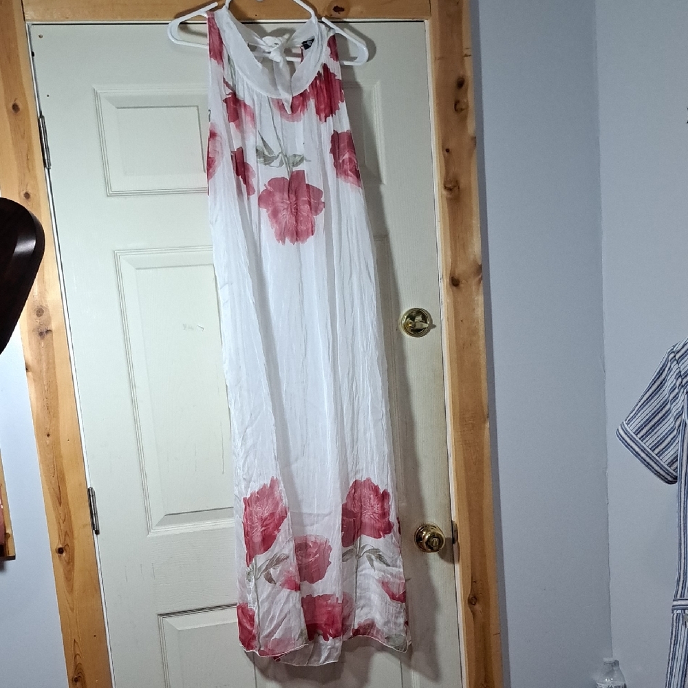Stella McCartney White and Red Floral Maxi Dress